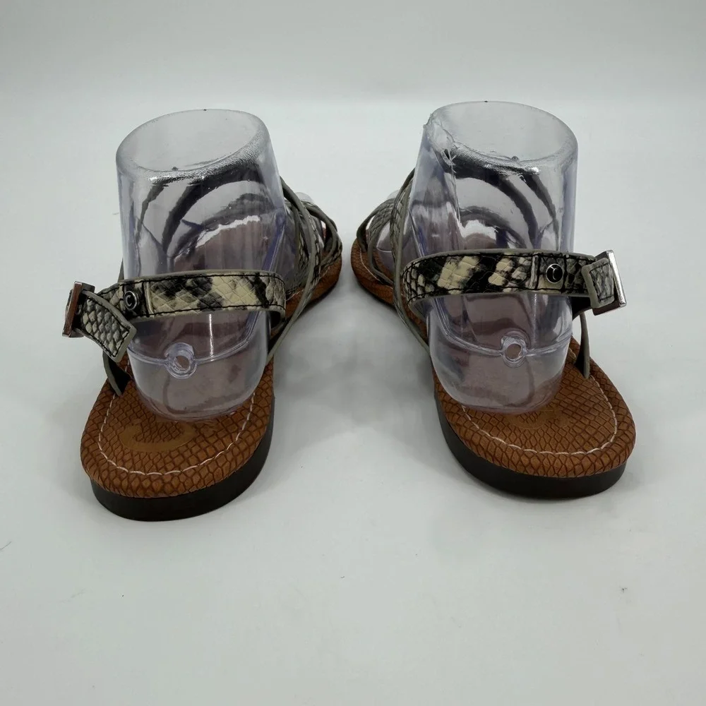 Circus by Sam Edelman Womens 8.5 Snakeskin Print Strappy Slingback Flat Sandals